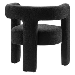 Kayla Black Boucle Upholstered Armchair - Ornate Home