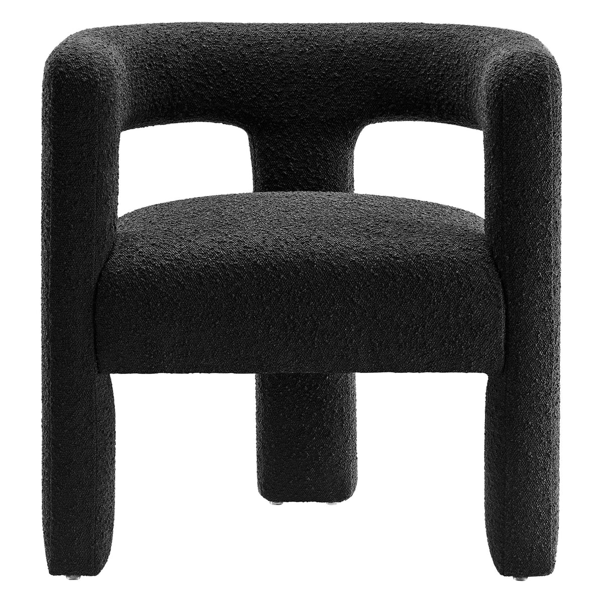 Kayla Black Boucle Upholstered Armchair - Ornate Home