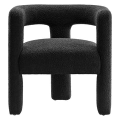 Kayla Black Boucle Upholstered Armchair - Ornate Home