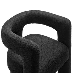 Kayla Black Boucle Upholstered Armchair - Ornate Home