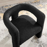 Kayla Black Boucle Upholstered Armchair - Ornate Home