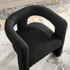 Kayla Black Boucle Upholstered Armchair - Ornate Home