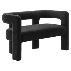 Kayla Black Boucle Upholstered Loveseat - Ornate Home
