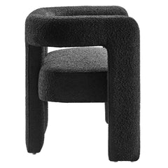 Kayla Black Boucle Upholstered Loveseat - Ornate Home