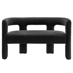 Kayla Black Boucle Upholstered Loveseat - Ornate Home