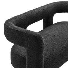 Kayla Black Boucle Upholstered Loveseat - Ornate Home
