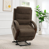 Kayla Chocolate Power Recliner w/Lift & Heating & Massage - Ornate Home