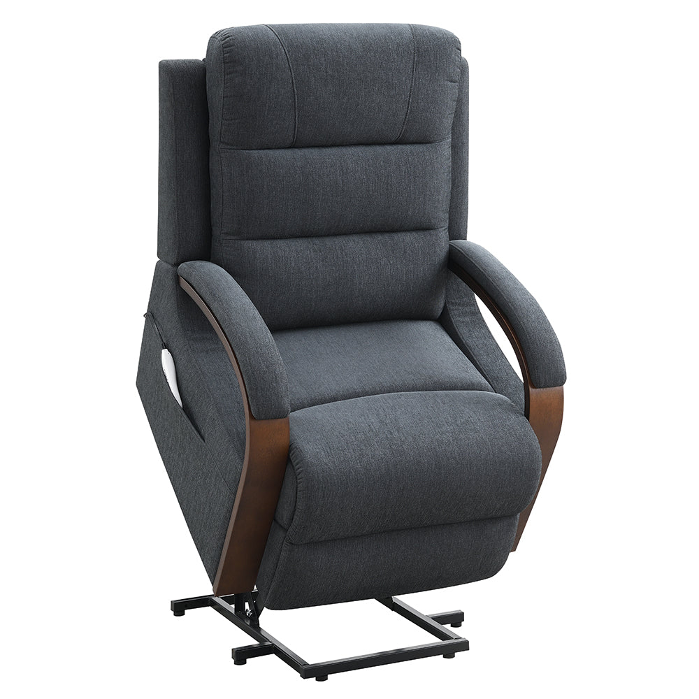 Kayla Gray Power Recliner w/Lift & Heating & Massage - Ornate Home