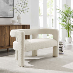 Kayla Ivory Boucle Upholstered Loveseat - Ornate Home