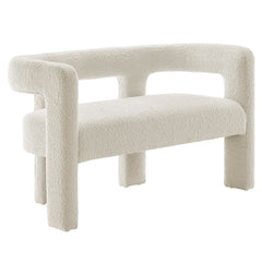 Kayla Ivory Boucle Upholstered Loveseat - Ornate Home