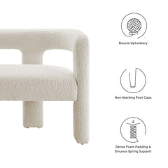 Kayla Ivory Boucle Upholstered Loveseat - Ornate Home