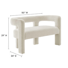 Kayla Ivory Boucle Upholstered Loveseat - Ornate Home