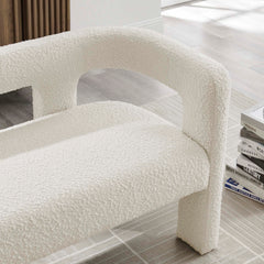 Kayla Ivory Boucle Upholstered Loveseat - Ornate Home