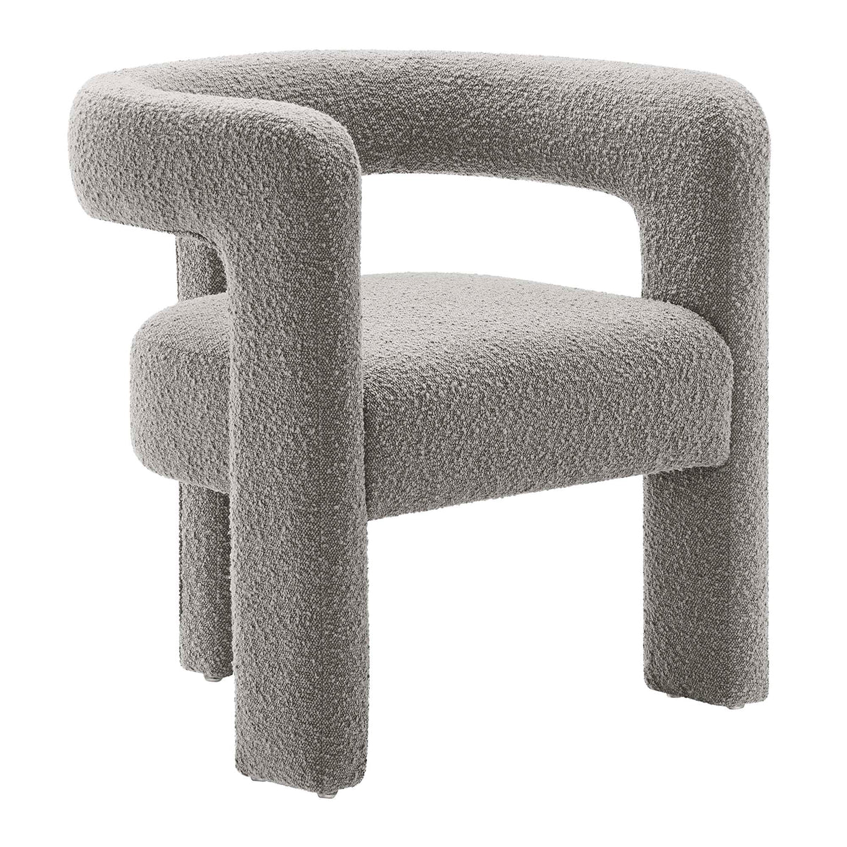 Kayla Light Gray Boucle Upholstered Armchair - Ornate Home