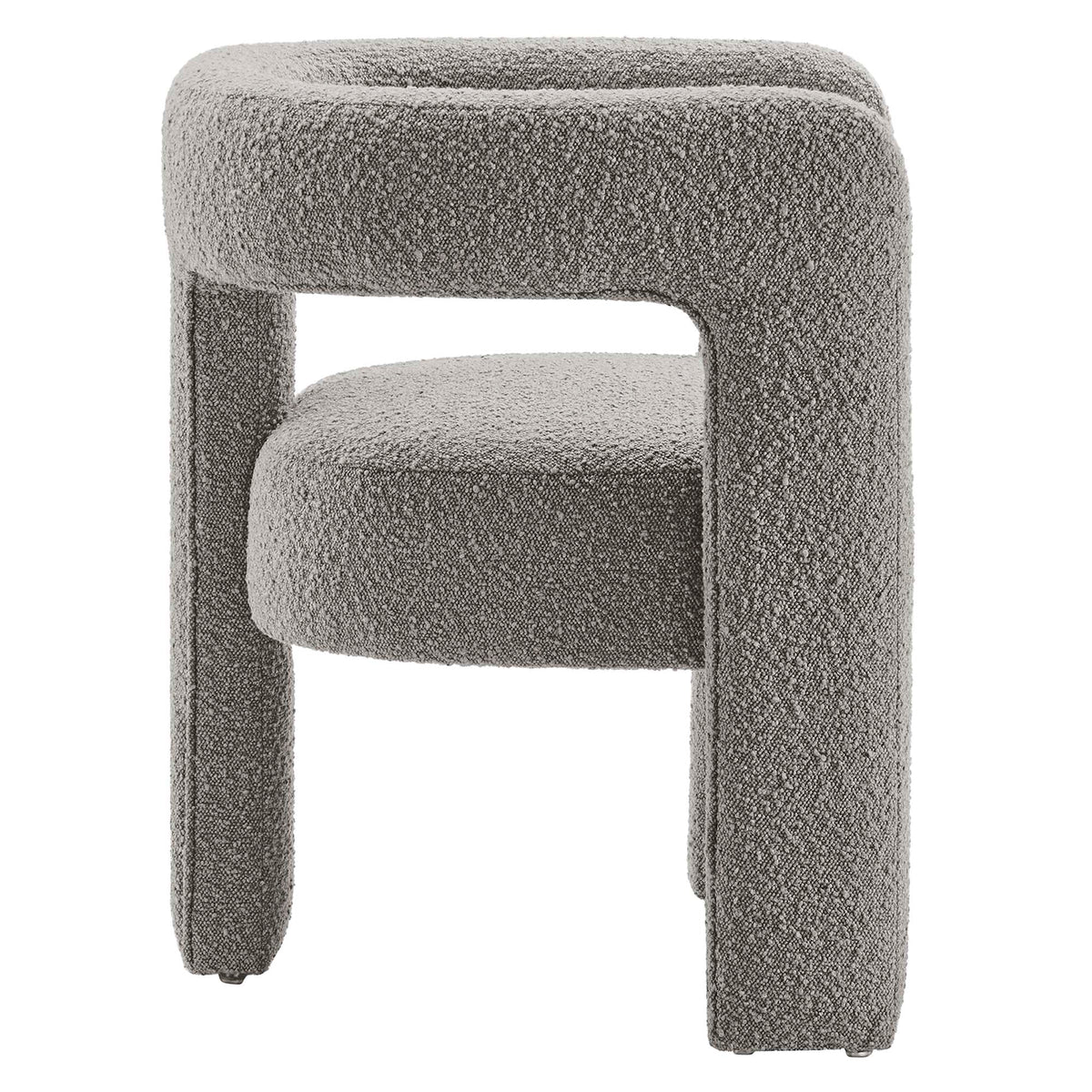 Kayla Light Gray Boucle Upholstered Armchair - Ornate Home