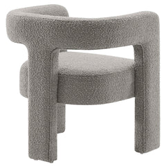 Kayla Light Gray Boucle Upholstered Armchair - Ornate Home