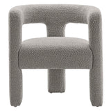 Kayla Light Gray Boucle Upholstered Armchair - Ornate Home