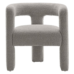 Kayla Light Gray Boucle Upholstered Armchair - Ornate Home