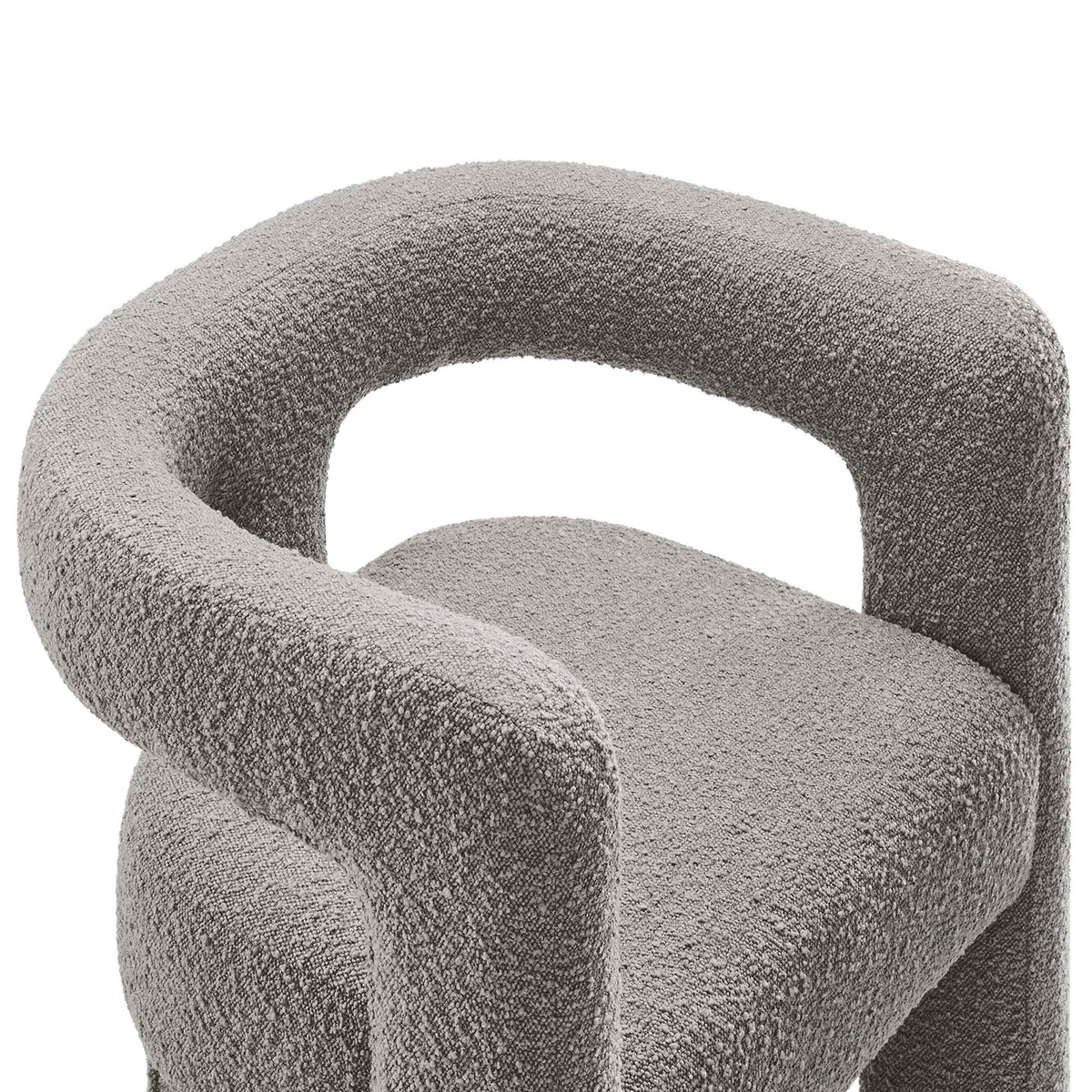 Kayla Light Gray Boucle Upholstered Armchair - Ornate Home