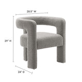 Kayla Light Gray Boucle Upholstered Armchair - Ornate Home