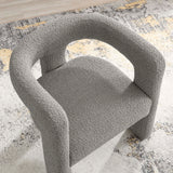 Kayla Light Gray Boucle Upholstered Armchair - Ornate Home