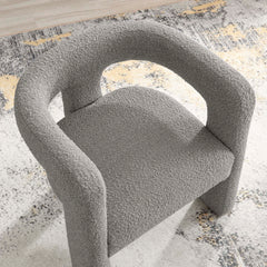 Kayla Light Gray Boucle Upholstered Armchair - Ornate Home