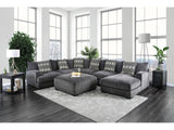 Kaylee Gray U-Shaped Sectional w/ Ottoman Right Chaise - Ornate Home
