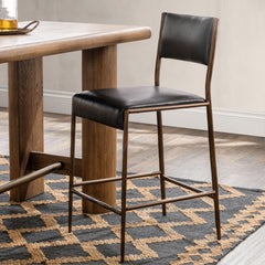 Kayne Jet Black Counter Stool - Ornate Home