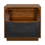 Kayner Charcoal 1-Drawer Nightstand with LED Lights - Ornate Home