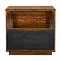 Kayner Charcoal 1-Drawer Nightstand with LED Lights - Ornate Home