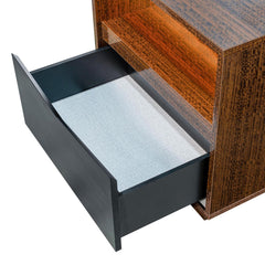 Kayner Charcoal 1-Drawer Nightstand with LED Lights - Ornate Home