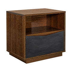Kayner Charcoal 1-Drawer Nightstand with LED Lights - Ornate Home