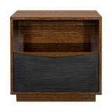 Kayner Charcoal 1-Drawer Nightstand with LED Lights - Ornate Home