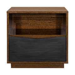Kayner Charcoal 1-Drawer Nightstand with LED Lights - Ornate Home