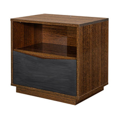 Kayner Charcoal 1-Drawer Nightstand with LED Lights - Ornate Home