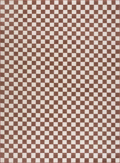 Kaysar Brown Checkered Washable Area Rug - Ornate Home