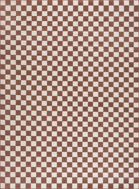 Kaysar Brown Checkered Washable Area Rug - Ornate Home