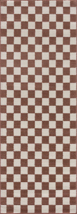 Kaysar Brown Checkered Washable Area Rug - Ornate Home