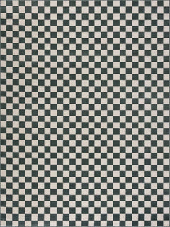 Kaysar Oil Green Checkered Washable Area Rug - Ornate Home