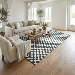 Kaysar Oil Green Checkered Washable Area Rug - Ornate Home
