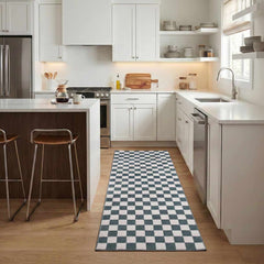 Kaysar Oil Green Checkered Washable Area Rug - Ornate Home