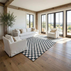 Kaysar Oil Green Checkered Washable Area Rug - Ornate Home