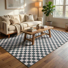 Kaysar Oil Green Checkered Washable Area Rug - Ornate Home