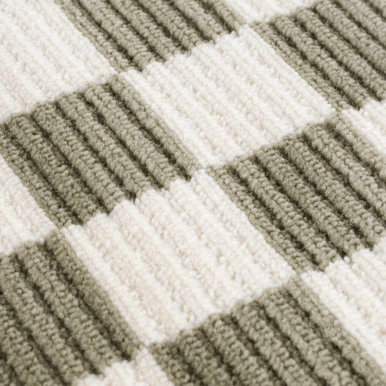 Kaysar Olive Green Checkered Washable Area Rug - Ornate Home
