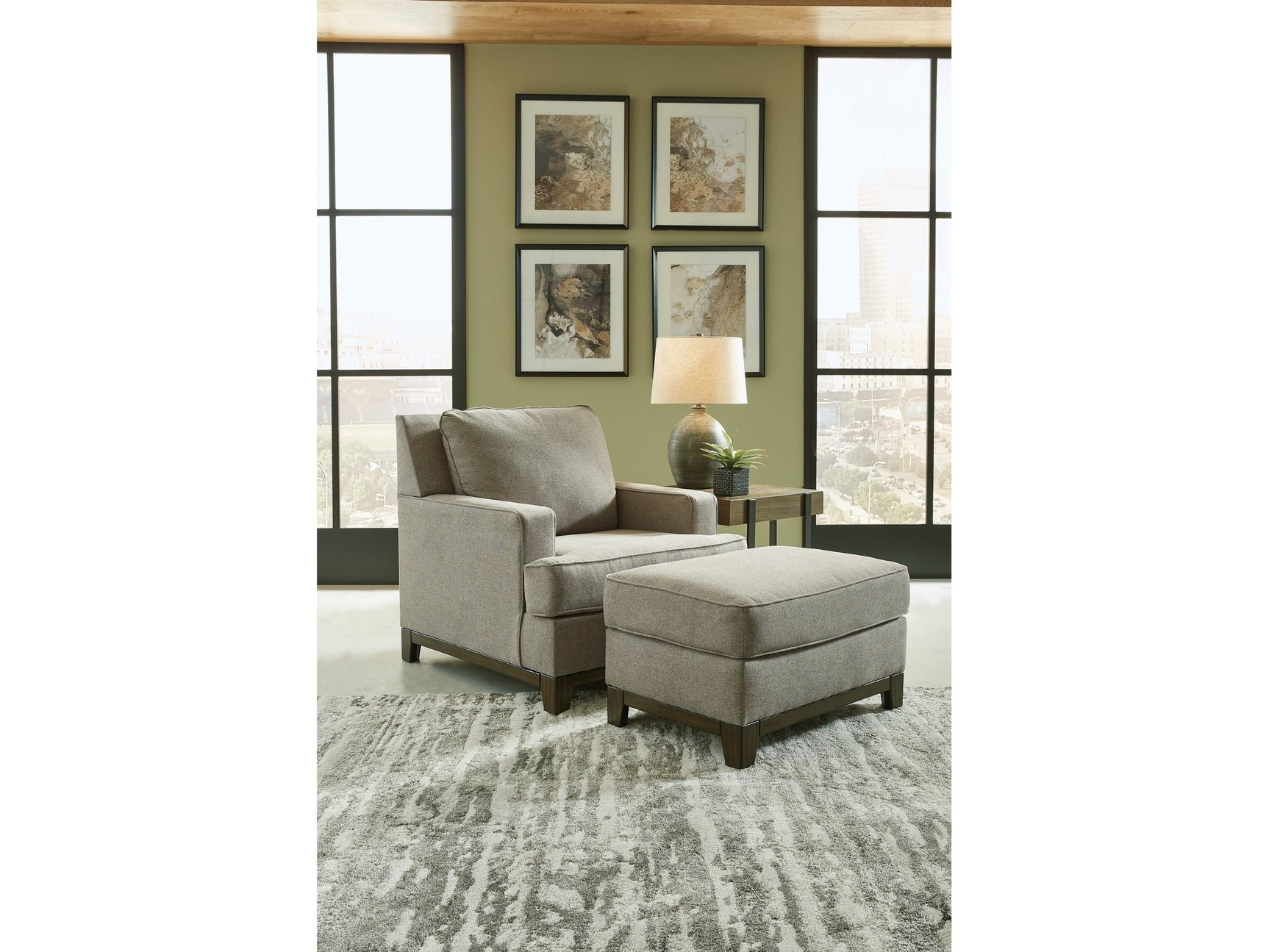Kaywood Granite Chair and Ottoman - Ornate Home