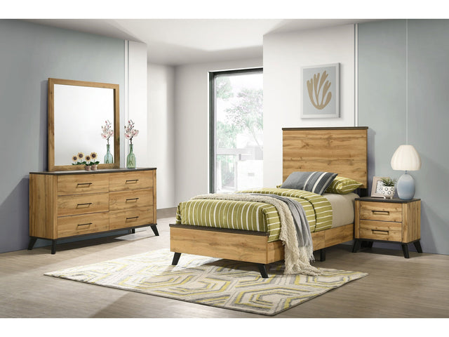Kaywood Weathered Brown / Natural Pine 4-piece Twin Bedroom Set - Ornate Home