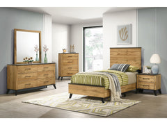 Kaywood Weathered Brown / Natural Pine  5-piece Twin Bedroom Set - Ornate Home