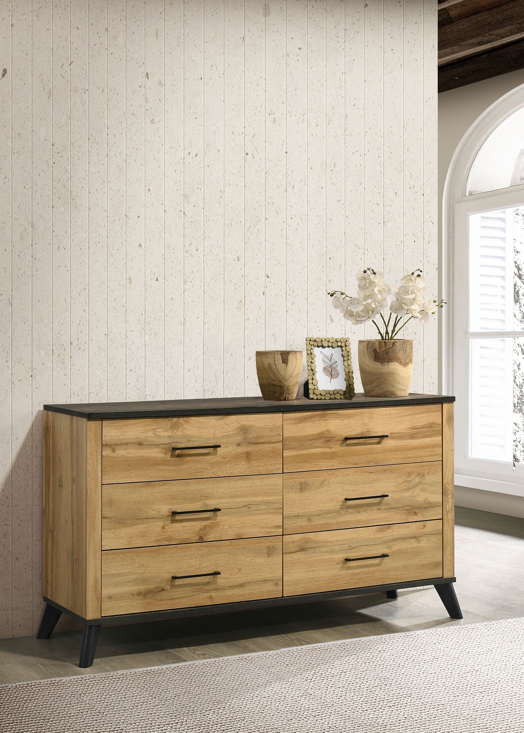 Kaywood Weathered Brown / Natural Pine Dresser - Ornate Home