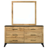 Kaywood Weathered Brown / Natural Pine Dresser and Mirror - Ornate Home