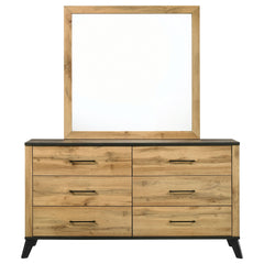 Kaywood Weathered Brown / Natural Pine Dresser and Mirror - Ornate Home